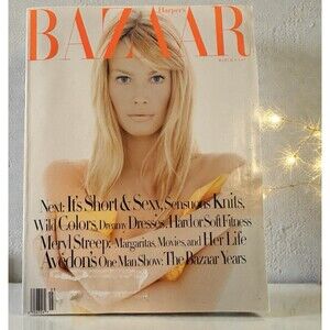 3/1994 Harper's Bazaar CLAUDIA SCHIFFER Kate Moss CINDY Crawford Nadja Auermann